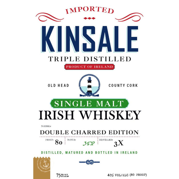 Kinsale Double Charred Edition Single Malt Irish Whiskey - Main Street Liquor