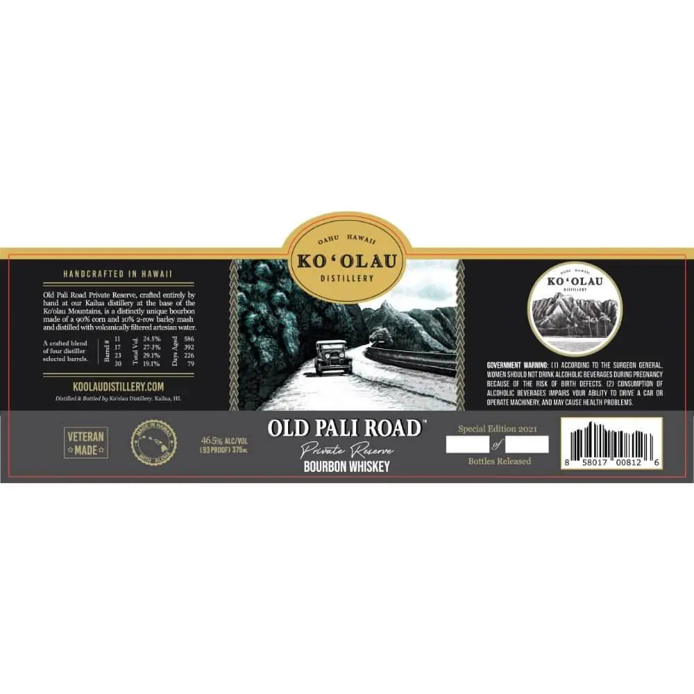 Ko'olau Distillery Old Pali Road Private Reserve Bourbon - Main Street Liquor