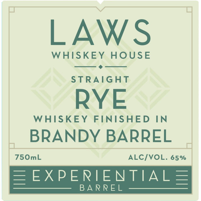 Laws Experiential Barrel Straight Rye Finished in a Brandy Barrel - Main Street Liquor