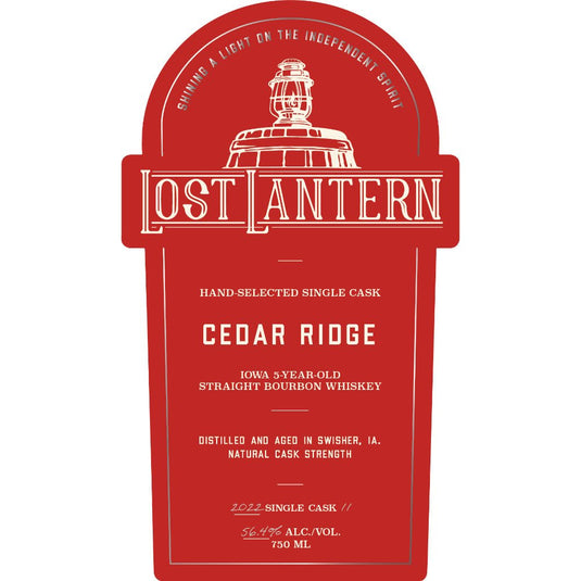 Lost Lantern Cedar Ridge 5 Year Old Iowa Straight Bourbon - Main Street Liquor
