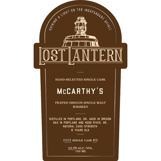 Lost Lantern McCarthy’s Peated Oregon Single Malt - Main Street Liquor