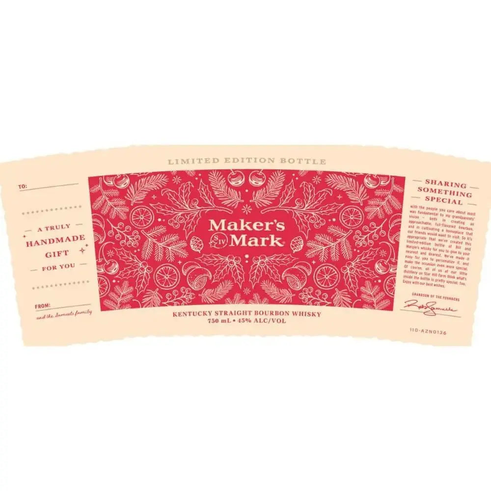 Maker’s Mark Limited Edition Personalized Holiday Bottle - Main Street Liquor