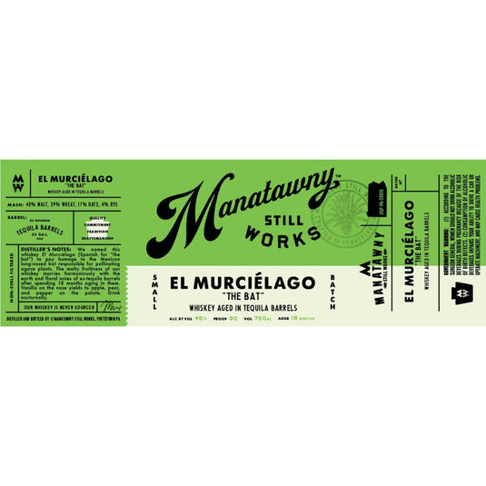 Manatawny Still Works El Murciélago Whiskey Aged In Tequila Barrels - Main Street Liquor