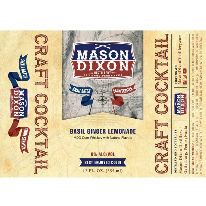 Mason Dixon Basil Ginger Lemonade Craft Cocktail - Main Street Liquor