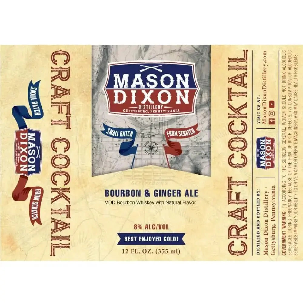 Mason Dixon Bourbon &amp; Ginger Ale Craft Cocktail - Main Street Liquor