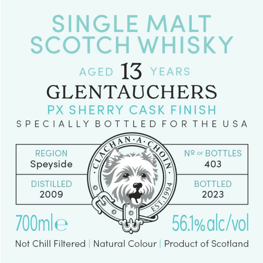 Murray McDavid Benchmark Glentauchers 13 Year Old PX Sherry Cask Finish - Main Street Liquor