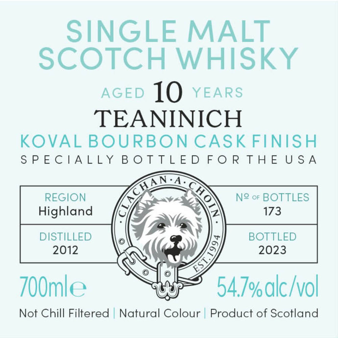 Murray McDavid Benchmark Teaninich 10 Year Koval Bourbon Cask Finish - Main Street Liquor