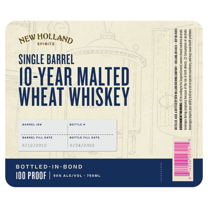 New Holland 10 Year Malted Wheat Whiskey Bottled in Bond - Main Street Liquor