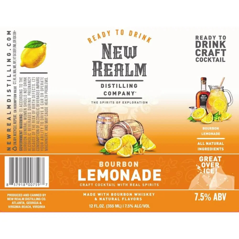 New Realm Bourbon Lemonade Craft Cocktail - Main Street Liquor