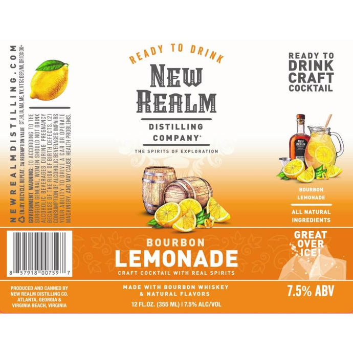 New Realm Bourbon Lemonade Craft Cocktail - Main Street Liquor