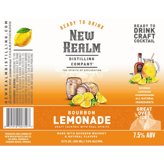 New Realm Bourbon Lemonade Craft Cocktail - Main Street Liquor
