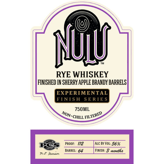 Nulu Rye Finished In Sherry Apple Brandy Barrels - Main Street Liquor