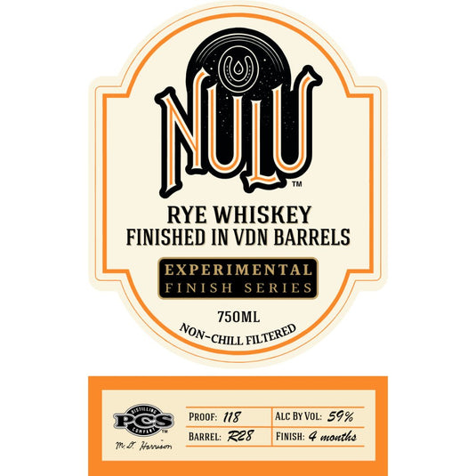 Nulu Rye Finished in VDN Barrels - Main Street Liquor