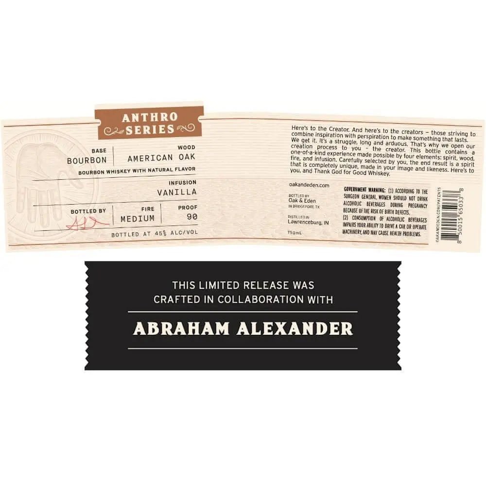 Oak &amp; Eden Anthro Series Abraham Alexander Bourbon - Main Street Liquor