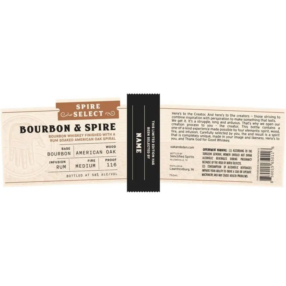 Oak &amp; Eden Bourbon &amp; Spire Single Barrel - Main Street Liquor