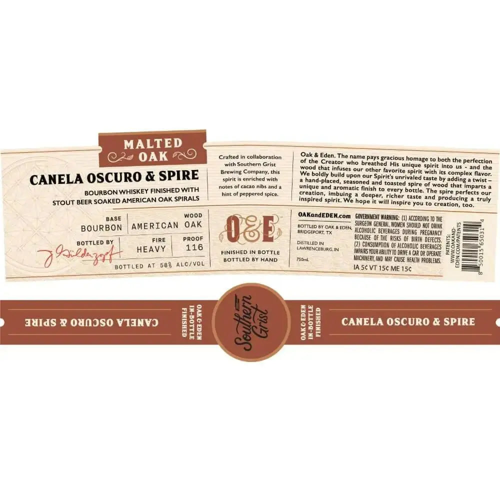 Oak &amp; Eden Canela Oscuro &amp; Spire Bourbon - Main Street Liquor