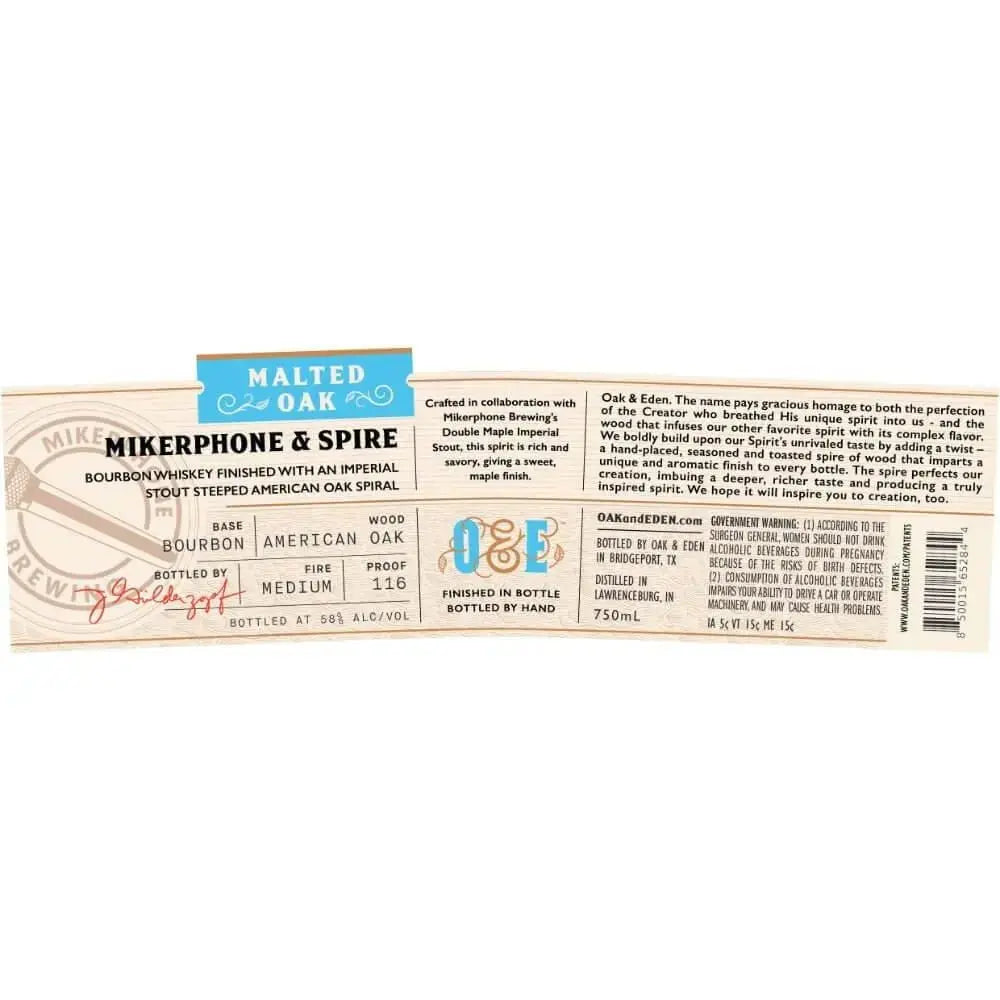 Oak &amp; Eden Malted Oak Mikerphone &amp; Spire Bourbon - Main Street Liquor