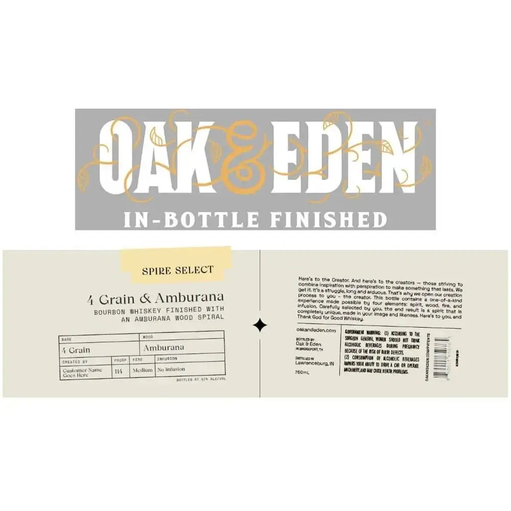 Oak &amp; Eden Spire Select 4 Grain &amp; Amburana - Main Street Liquor