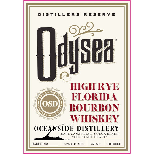 Oceanside Distillery Odysea High Rye Flordia Bourbon - Main Street Liquor