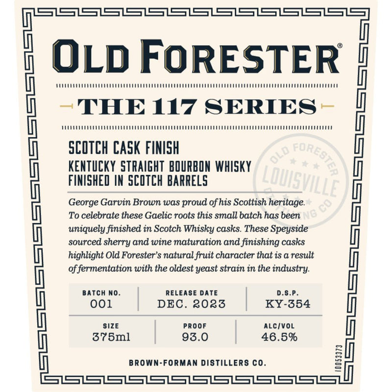 Load image into Gallery viewer, Old Forester 117 Series Scotch Cask Finish Kentucky Straight Bourbon - Main Street Liquor
