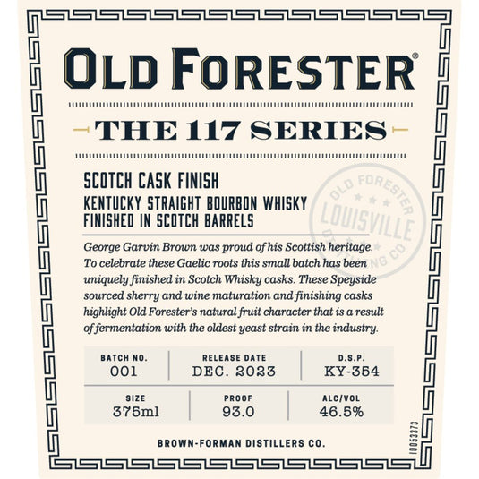 Old Forester 117 Series Scotch Cask Finish Kentucky Straight Bourbon - Main Street Liquor