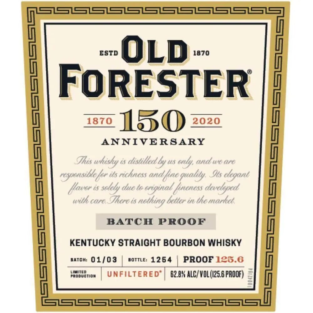 Old Forester 150th Anniversary Batch Proof Bourbon Set Batch 1, 2 &amp; 3 - Main Street Liquor