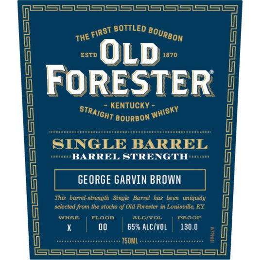 Old Forester Single Barrel Barrel Strength - Main Street Liquor