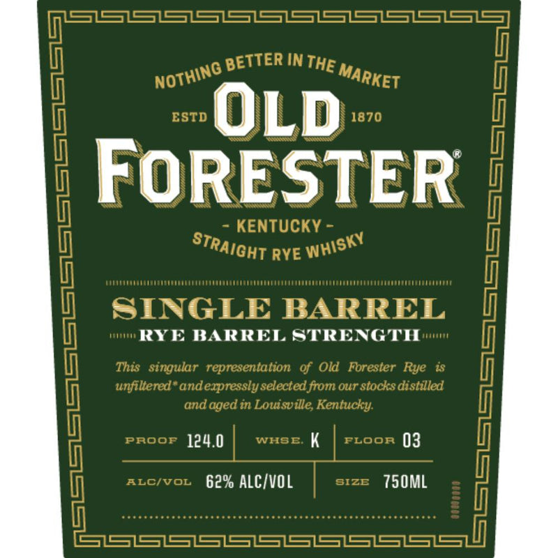 Load image into Gallery viewer, Old Forester Single Barrel Rye - Main Street Liquor
