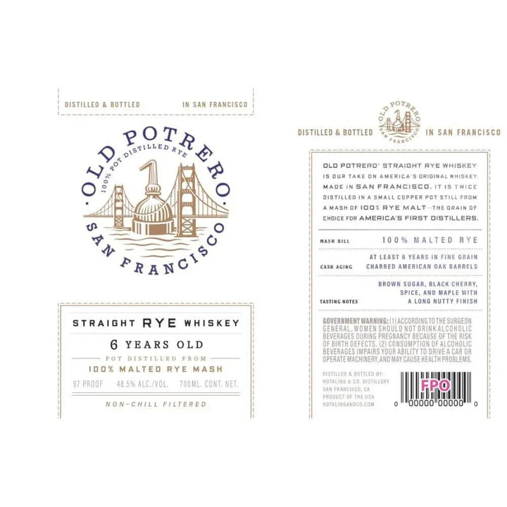 Old Potrero 6 Year Straight Rye Whiskey - Main Street Liquor
