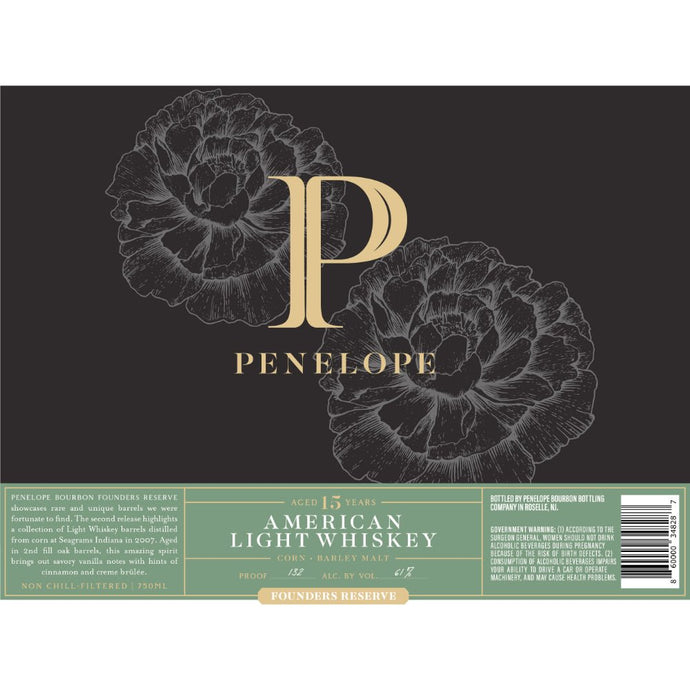 Penelope Founders Reserve 15 Year Old Light Whiskey - Main Street Liquor