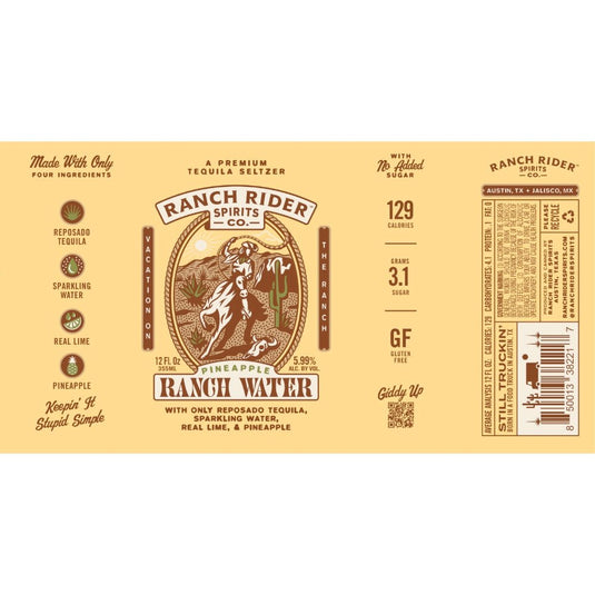Ranch Rider Pineapple Ranch Water 4PK - Main Street Liquor