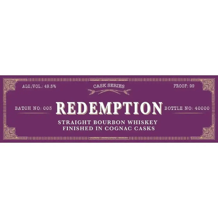 Redemption Cognac Cask Finish Batch 003 - Main Street Liquor