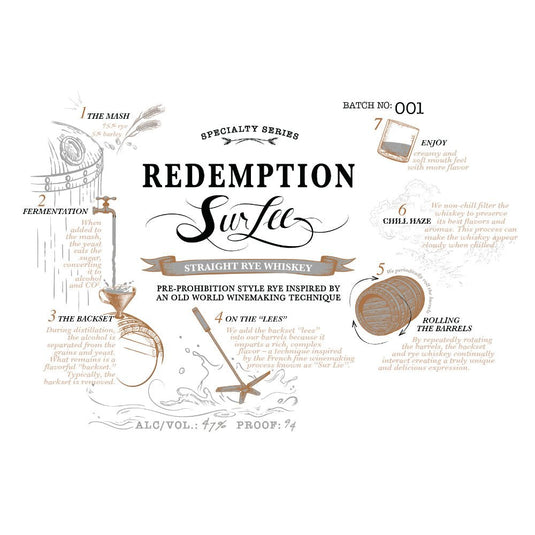 Redemption Sur Lee Straight Rye Whiskey - Main Street Liquor