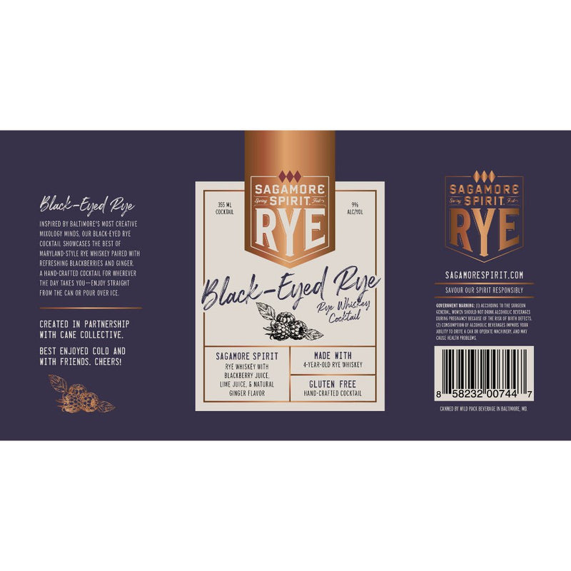 Load image into Gallery viewer, Sagamore Spirit Black-Eyed Rye Cocktail 4PK - Main Street Liquor
