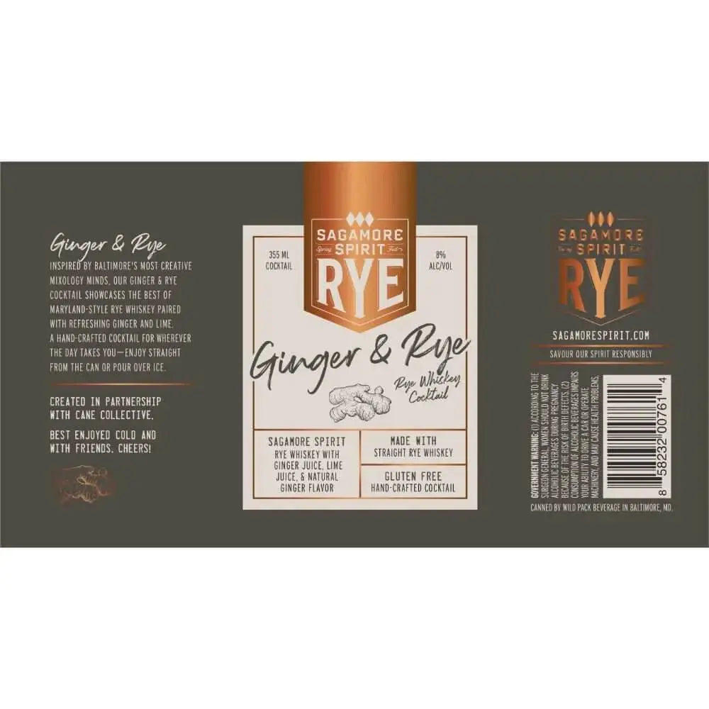Sagamore Spirit Ginger &amp; Rye Canned Cocktail 4PK - Main Street Liquor