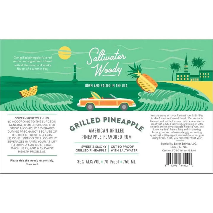 Saltwater Woody Grilled Pineapple Flavored Rum - Main Street Liquor