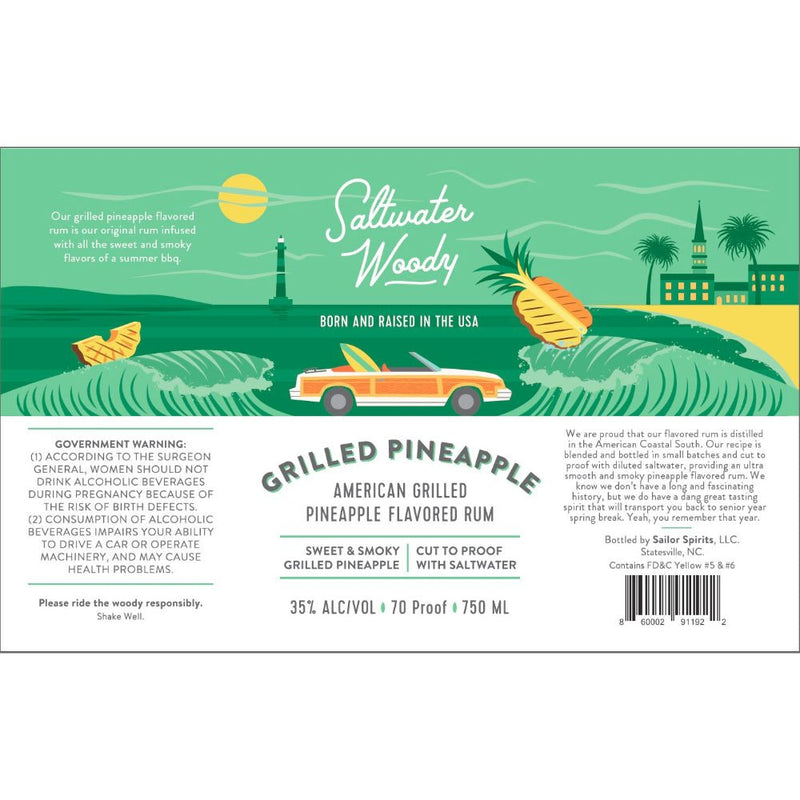 Load image into Gallery viewer, Saltwater Woody Grilled Pineapple Flavored Rum - Main Street Liquor
