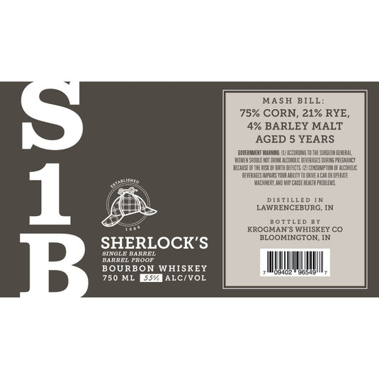 Sherlock’s Single Barrel Bourbon - Main Street Liquor