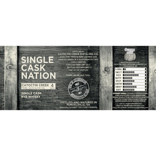 Single Cask Nation 4 Year Old Catoctin Creek Rye - Main Street Liquor
