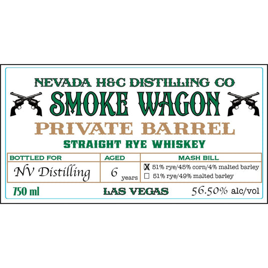 Smoke Wagon Private Barrel Straight Rye Whiskey - Main Street Liquor