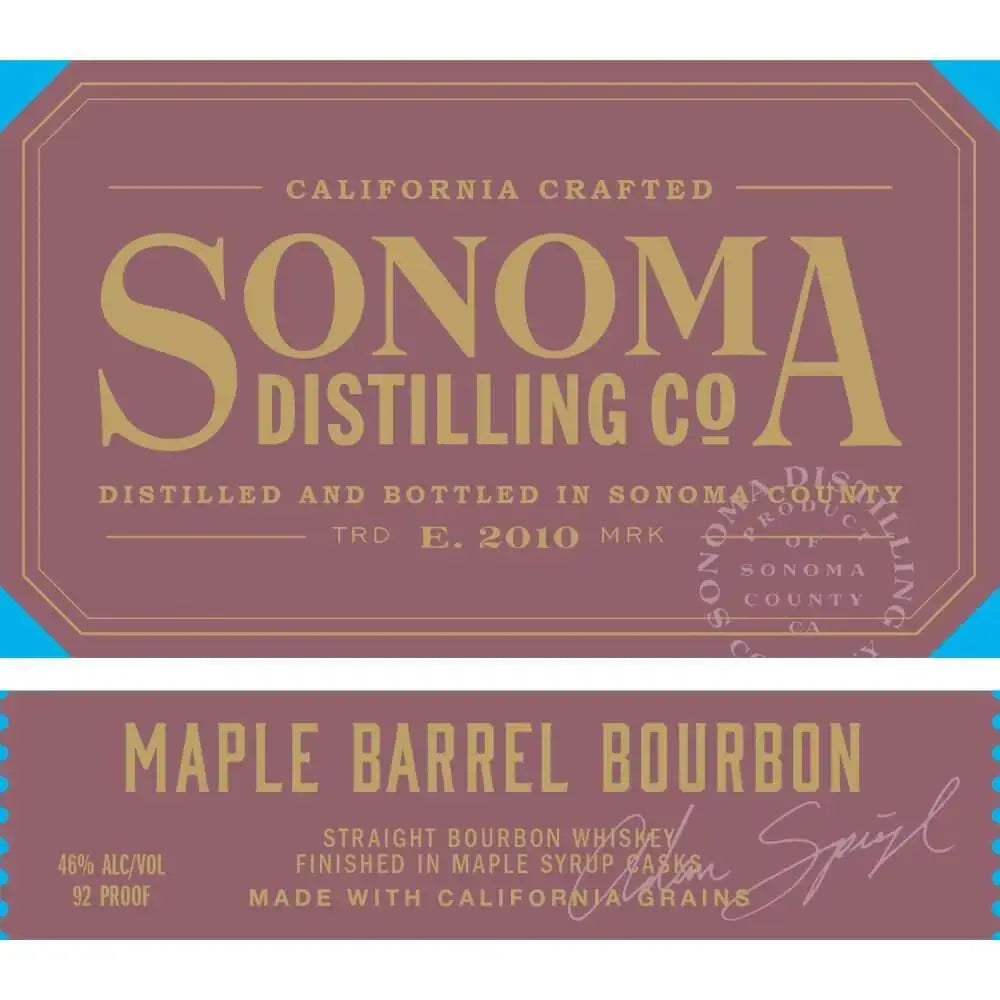 Sonoma Distilling Maple Barrel Bourbon - Main Street Liquor