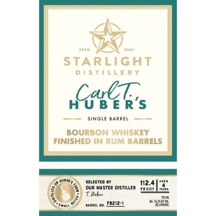 Starlight Carl T. Bourbon Finished In Rum Barrels - Main Street Liquor