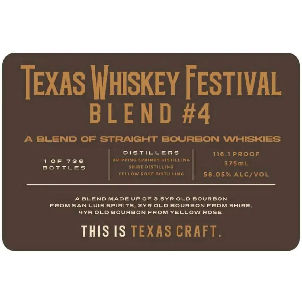Texas Whiskey Festival Blend 4 - Main Street Liquor