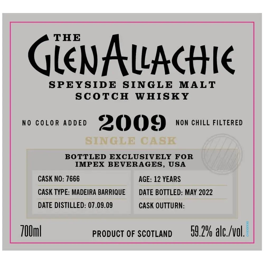 The GlenAllachie 2009 12 Year Madeira Barrique Single Cask 7666 - Main Street Liquor