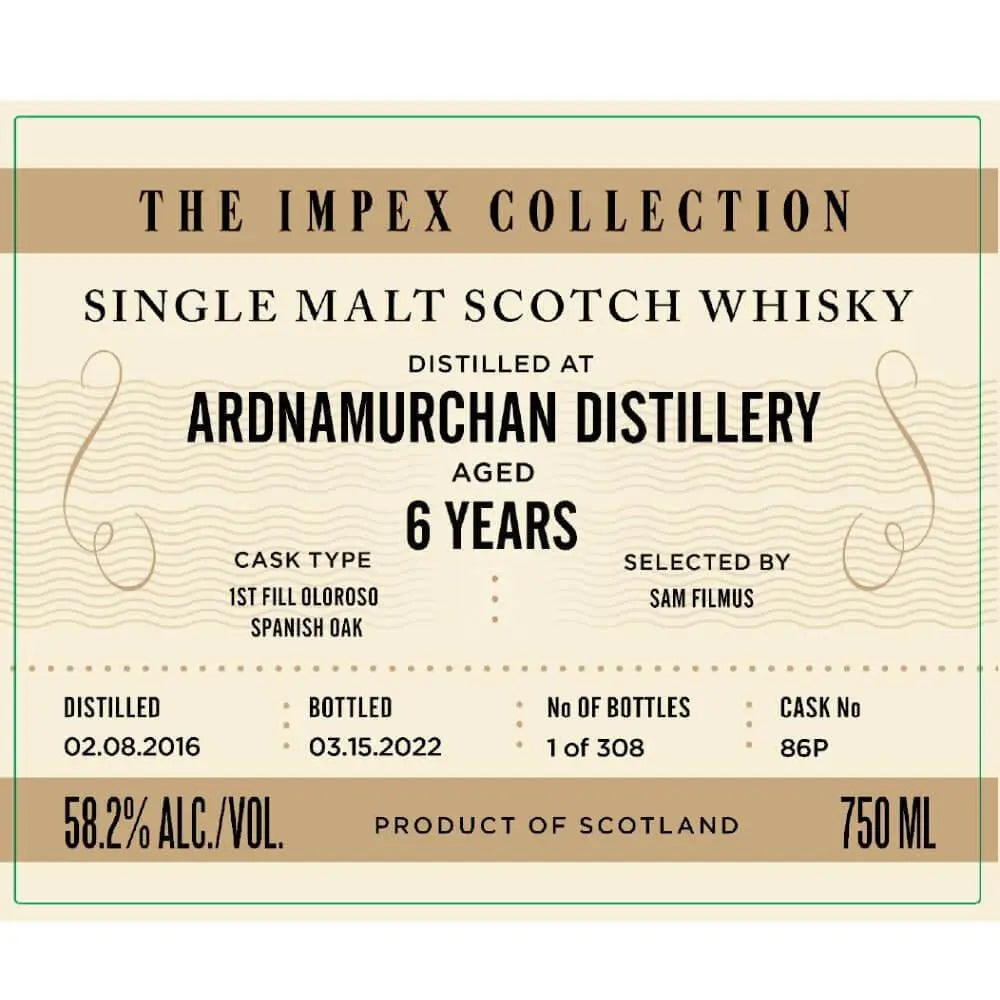 The ImpEx Collection Ardnamurchan Distillery 6 Year Old - Main Street Liquor