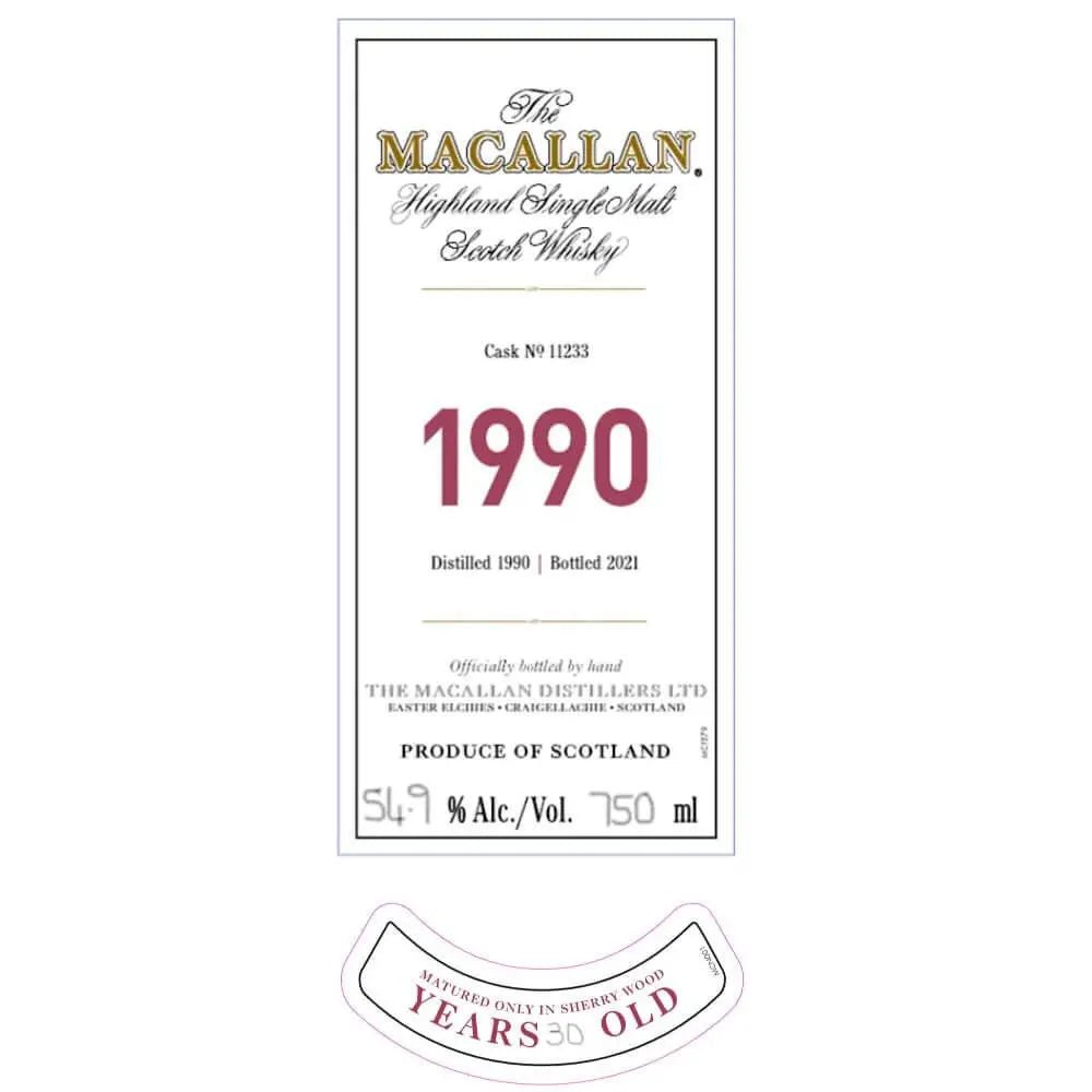 The Macallan 1990 Fine &amp; Rare 30 Year Old - Main Street Liquor