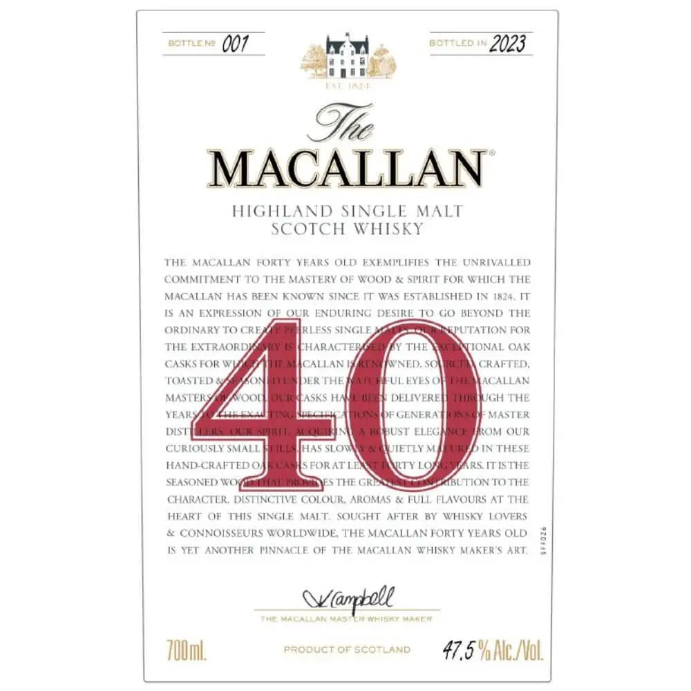 The Macallan 40 Year Old 2023 Edition - Main Street Liquor