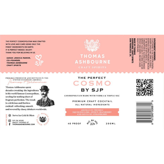 Thomas Ashbourne The Perfect Cosmo by Sarah Jessica Parker 4PK Cans - Main Street Liquor