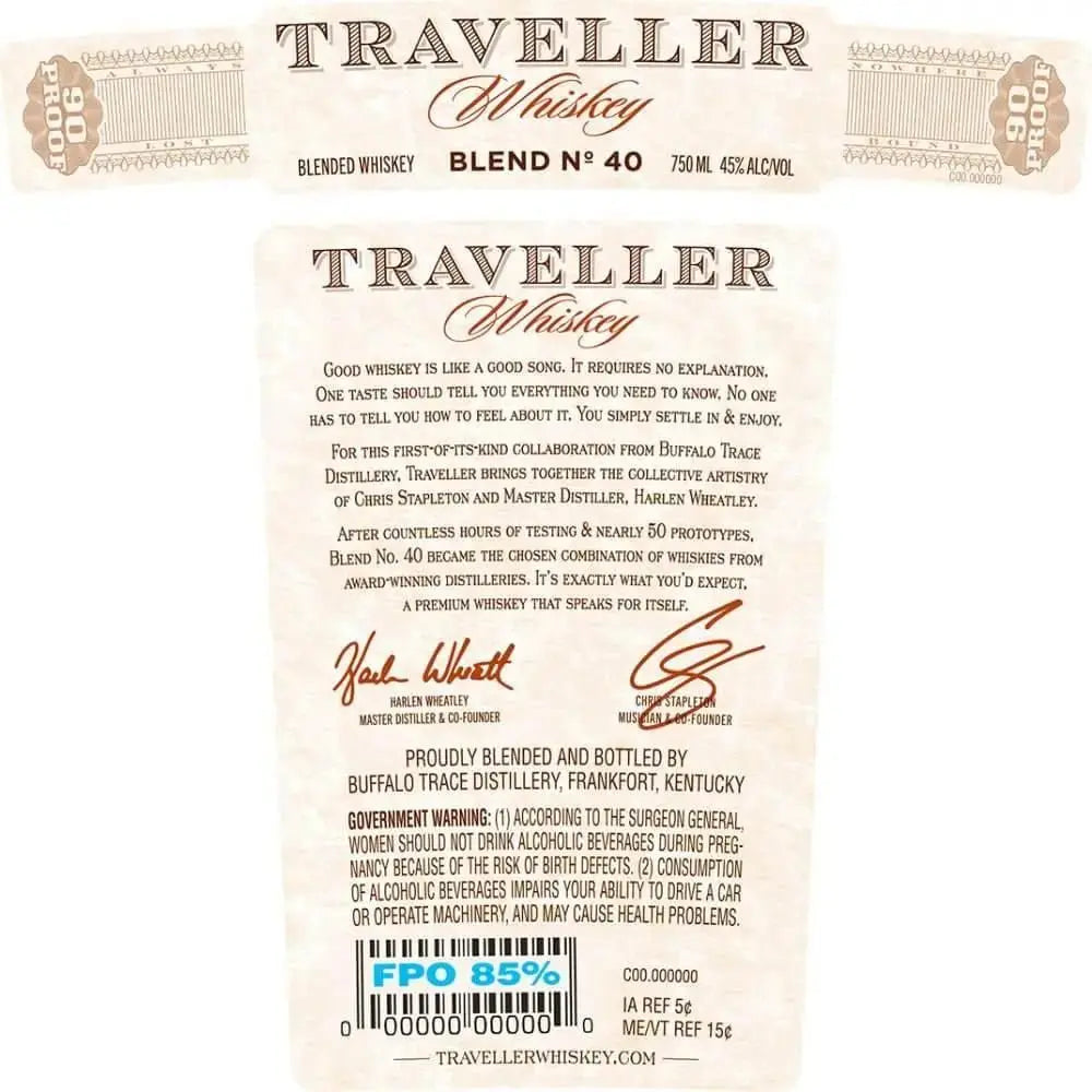 Traveller Whiskey by Chris Stapleton 750mL - Main Street Liquor