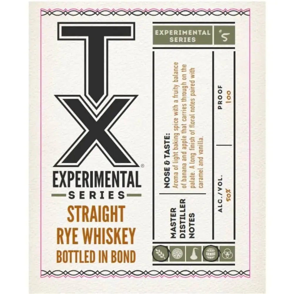 TX Experimental Series 5 Bottled in Bond Straight Rye Whiskey - Main Street Liquor